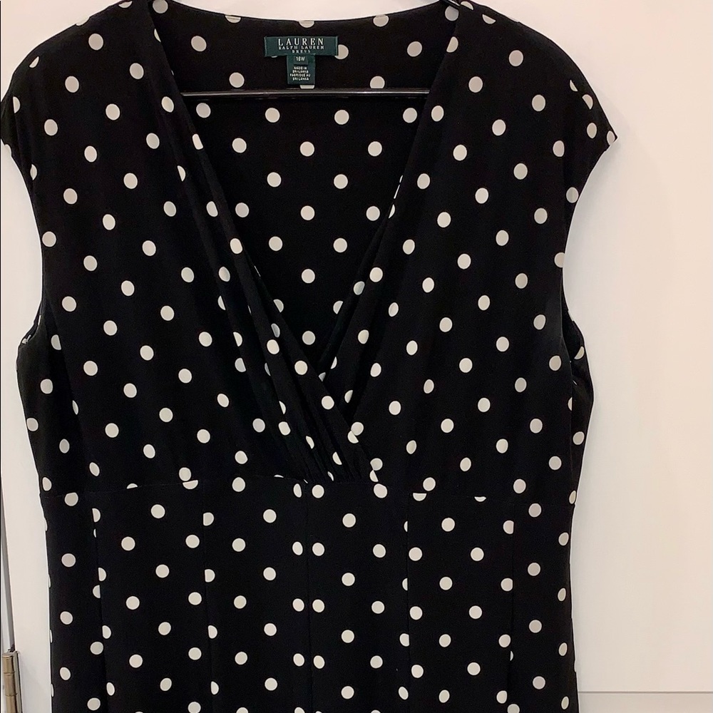 Ralph Lauren 16W Polka Dot Dress
